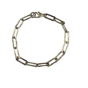 Bianca Milano Italy Sterling Silver Vermeil Paperclip Chain Bracelet 7"